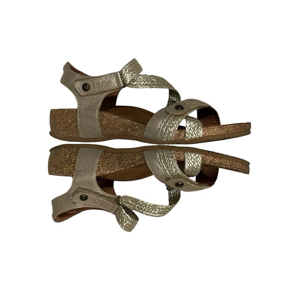 new TAOS Trulie 41 / 10 - 10.5 Woven Leather Ankle Strap Comfort Sandals Stone - Picture 5 of 11